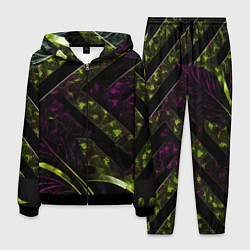 Костюм мужской Темные фиолетовые и зеленые вставки, цвет: 3D-черный