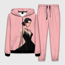 Костюм мужской Girl in black dress - pink, цвет: 3D-черный