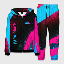 Костюм мужской Papa Roach - neon gradient: надпись, символ, цвет: 3D-черный