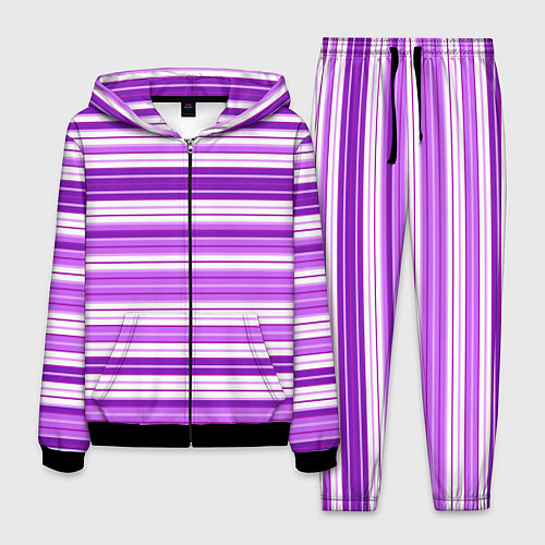Мужской костюм Фиолетовые полосы / 3D-Черный – фото 1
