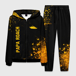Костюм мужской Papa Roach - gold gradient: надпись, символ, цвет: 3D-черный