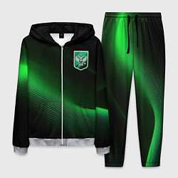 Костюм мужской Герб РФ зеленый черный фон, цвет: 3D-меланж