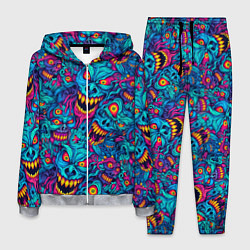 Костюм мужской Неоновые монстры - graffiti art style pattern, цвет: 3D-меланж