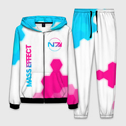 Костюм мужской Mass Effect neon gradient style: надпись, символ, цвет: 3D-черный