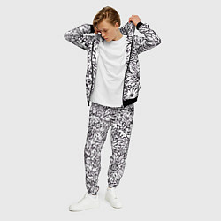 Костюм мужской Абстракция фиолетовые цветы, цвет: 3D-черный — фото 2