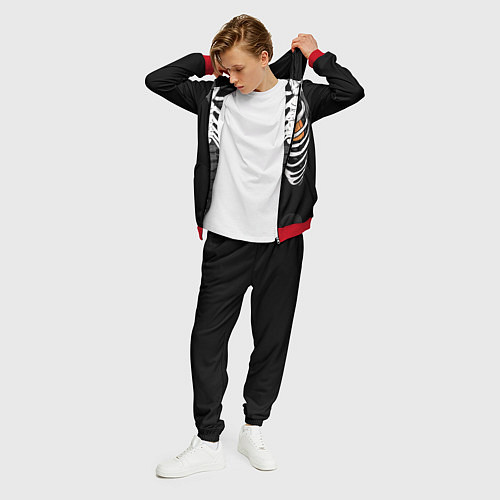 Мужской костюм Скелет: ребра с шаурмой / 3D-Красный – фото 3