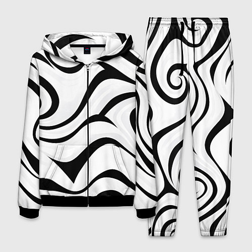 Мужской костюм Анималистическая абстракция зебры / 3D-Черный – фото 1