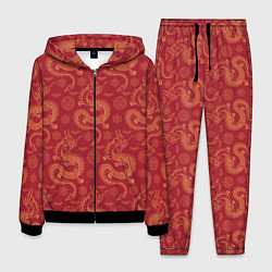 Костюм мужской Dragon red pattern, цвет: 3D-черный