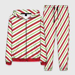 Мужской костюм Рождественский паттерн красно зеленые полосы