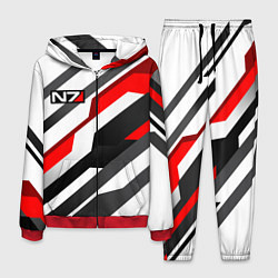 Костюм мужской Mass effect - white uniform n7, цвет: 3D-красный