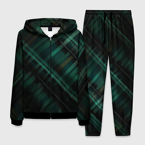 Мужской костюм Тёмно-зелёная шотландская клетка / 3D-Черный – фото 1