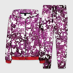 Костюм мужской Абстракция - круги на пурпурном, цвет: 3D-красный