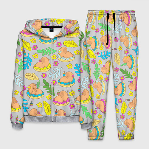 Мужской костюм Семья капибар на отдыхе / 3D-Меланж – фото 1