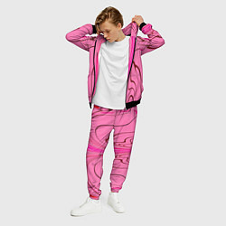 Костюм мужской Плавные линии на розовом фоне, цвет: 3D-черный — фото 2