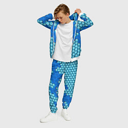 Костюм мужской Синяя энерго-броня из шестиугольников, цвет: 3D-белый — фото 2