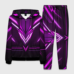 Костюм мужской Фиолетовые неоновые вставки, цвет: 3D-черный