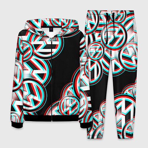 Мужской костюм Volkswagen glitch pattern / 3D-Черный – фото 1