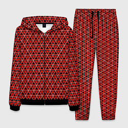 Костюм мужской Красные и чёрные треугольники, цвет: 3D-черный
