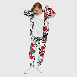 Костюм мужской Красный узор сердце, цвет: 3D-черный — фото 2