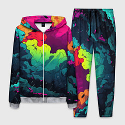 Мужской костюм Кислотная яркая абстракция