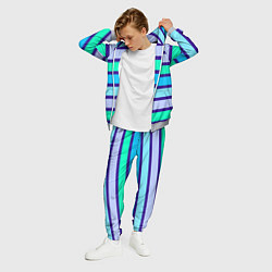 Костюм мужской Неоновые в синюю полоску, цвет: 3D-меланж — фото 2