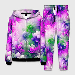 Костюм мужской Паттерн цветов, цвет: 3D-черный