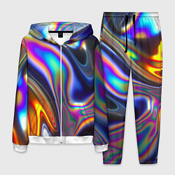 Мужской костюм Жидкая голографическая бензиновая абстракция