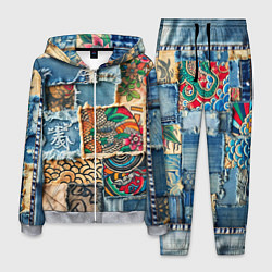 Мужской костюм Японские мотивы на дениме