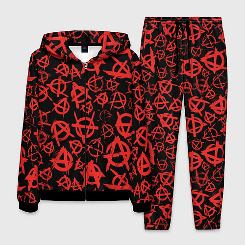 Мужской костюм Узор анархия красный / 3D-Черный – фото 1