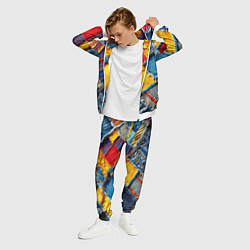 Костюм мужской Colorful denim patchwork - ai art, цвет: 3D-белый — фото 2