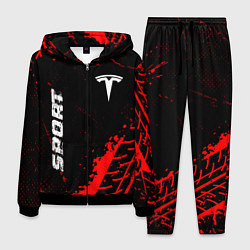 Костюм мужской Tesla red sport tires, цвет: 3D-черный