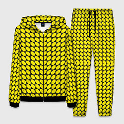 Костюм мужской Жёлтые лепестки шестиугольники, цвет: 3D-черный