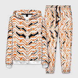 Мужской костюм Агрессивный бело-оранжевый паттерн