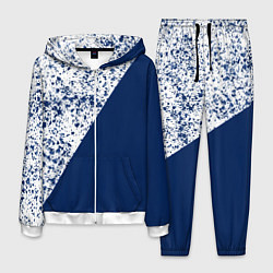 Мужской костюм Сине-белый пополам