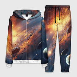 Костюм мужской Вселенная и планеты, цвет: 3D-белый