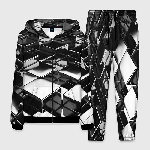 Мужской костюм Хромированная абстракция / 3D-Черный – фото 1