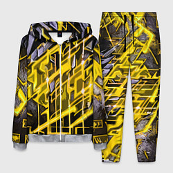 Костюм мужской Yellow and white abstraction, цвет: 3D-меланж