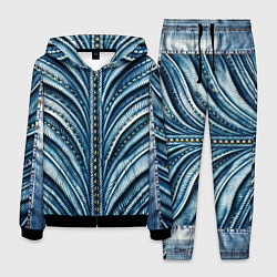 Мужской костюм Вышивка линий на джинсах