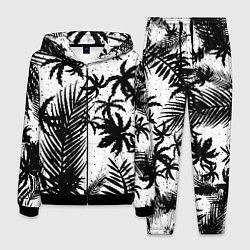 Костюм мужской Чёрно белые пальмы, цвет: 3D-черный