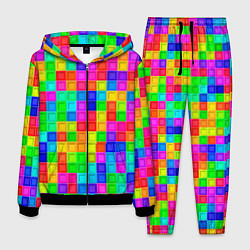 Костюм мужской Разноцветные квадратные плитки, цвет: 3D-черный