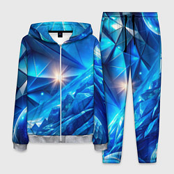 Мужской костюм Синяя объемная абстракция со вспышкой