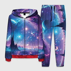 Костюм мужской Звездный город в космосе, цвет: 3D-красный