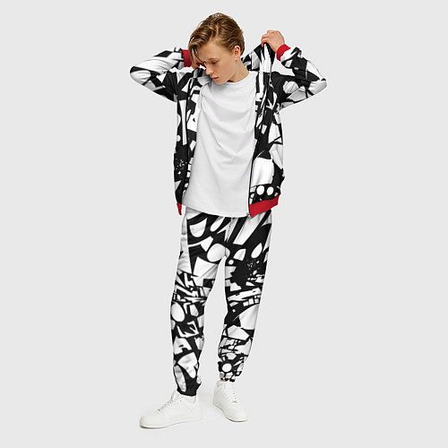 Мужской костюм Модная абстракция - нейроарт / 3D-Красный – фото 3