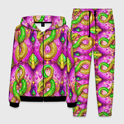 Мужской костюм Желто-зеленые змеи паттерн