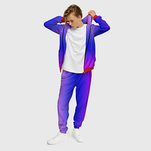 Мужской костюм Неоновая градиент абстракция / 3D-Красный – фото 3