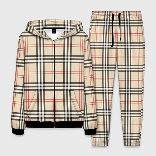 Мужской костюм Стильная клетка - шотландка / 3D-Черный – фото 1