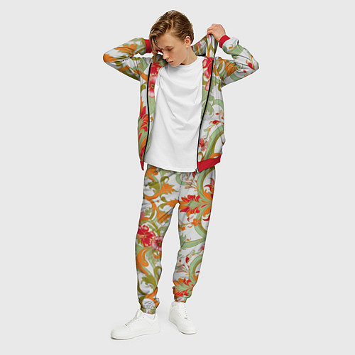 Мужской костюм Яркий цветочный узор / 3D-Красный – фото 3