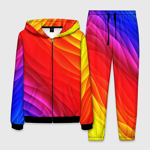 Мужской костюм Абстрактные волны текстура / 3D-Черный – фото 1