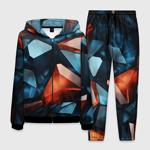 Мужской костюм Синие и янтарные камни / 3D-Черный – фото 1