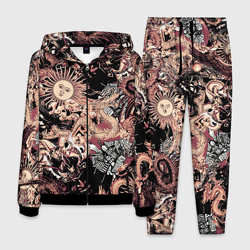 Мужской костюм Драконы самурай и феникс / 3D-Черный – фото 1